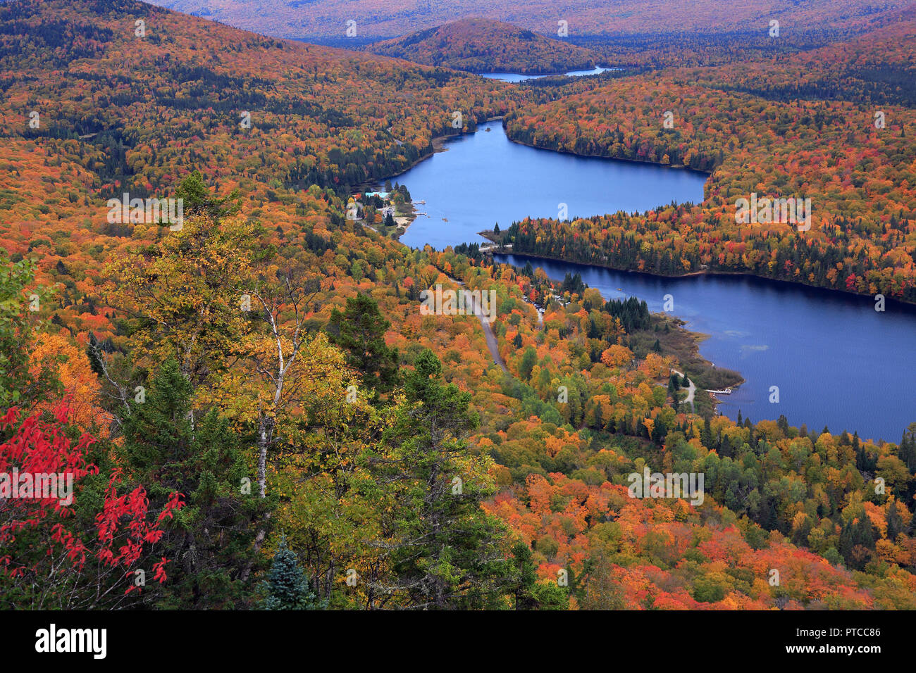 Mont Tremblant Parque Nacional con los colores de otoño, Canadá Foto de stock