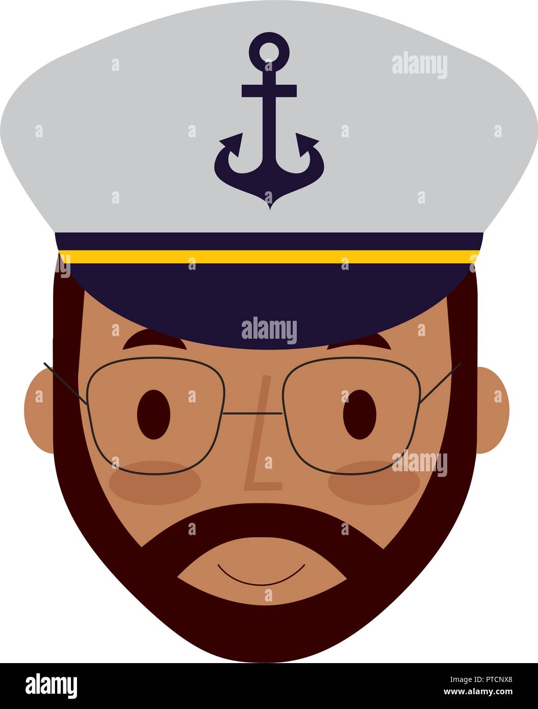 El Capit n Marinero Cara Retrato De Dibujos Animados Imagen Vector De 