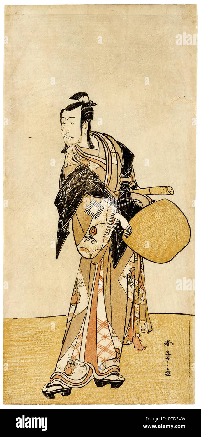 Katsukawa Shunsho, el Actor Ichikawa Danjuro V como un monje mendicante, circa 1768-1792 grabado en madera, el Museo de Bellas Artes de Houston, Estados Unidos. Foto de stock