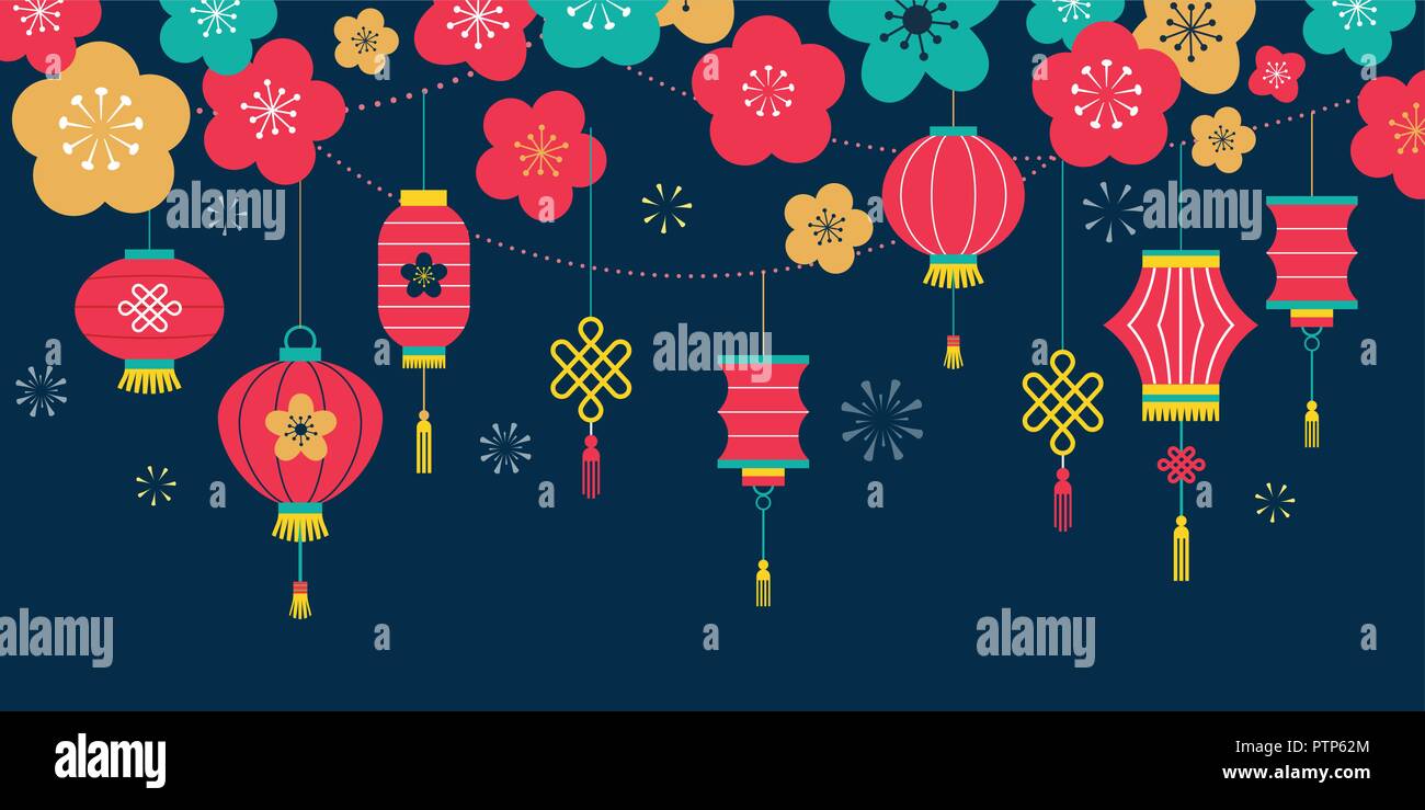 Fondo del Año Nuevo Chino, impresión de tarjetas, banner Ilustración del Vector