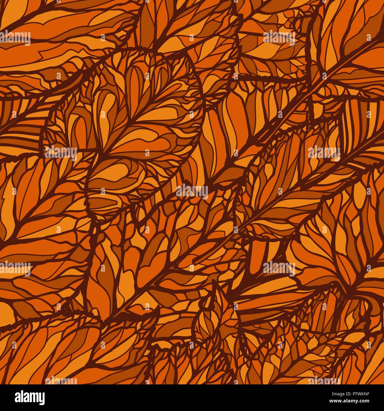 Seamless patrón floral. Hojas de otoño, como telón de fondo. Fondo decorativo ilustración vectorial Ilustración del Vector