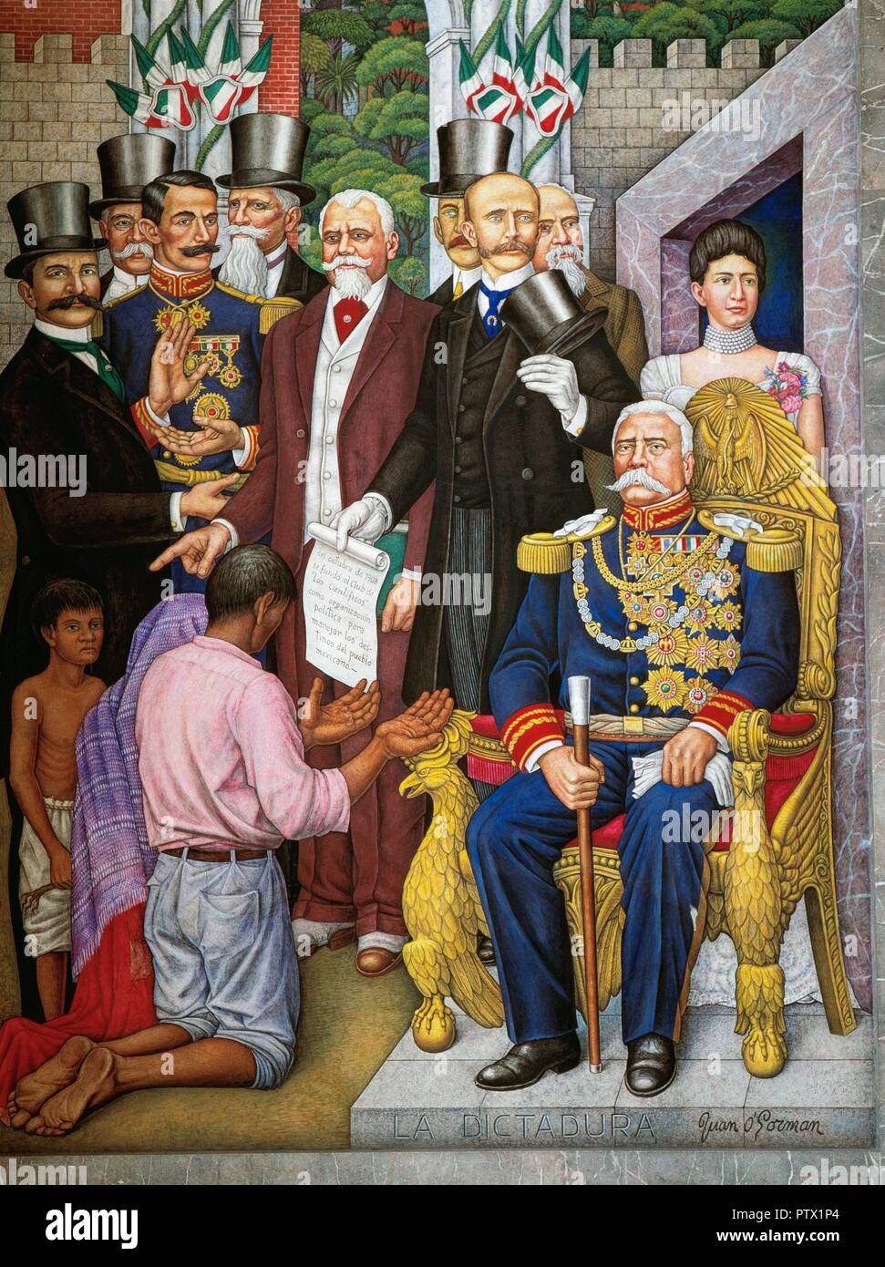 El feudalismo porfirista, 1970-1973 por el pintor mexicano Juan O ...