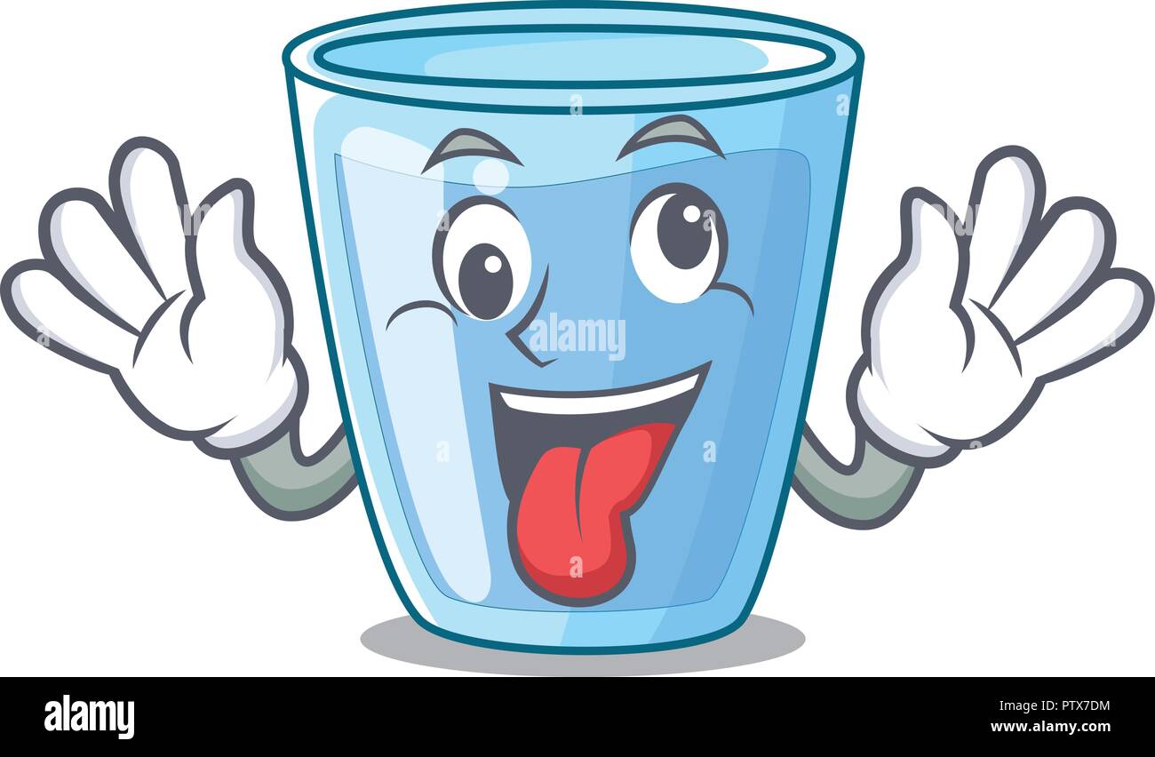 Crazy vaso de agua mineral en cartoon Imagen Vector de stock - Alamy