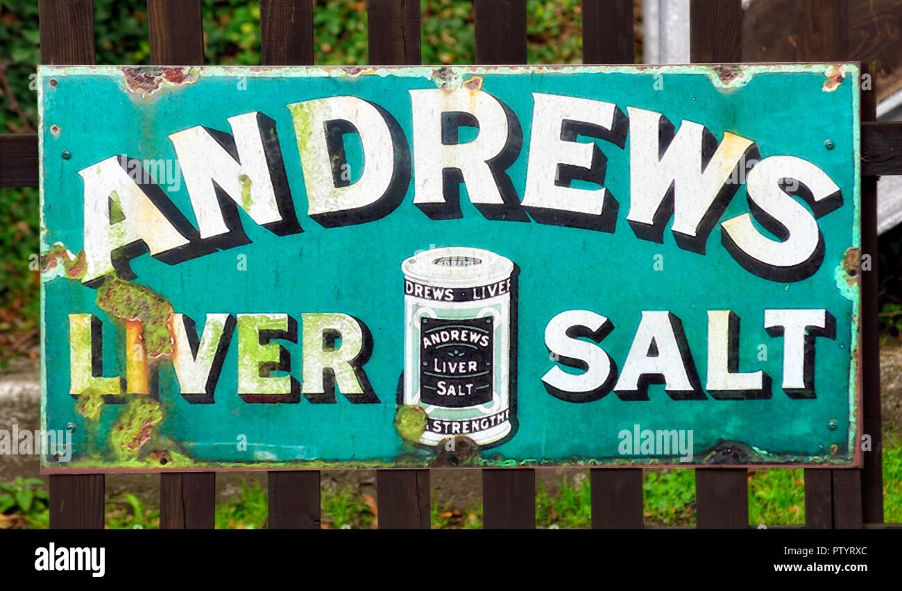 Andrews hígado sal, la antigua estación de signo, Foto de stock