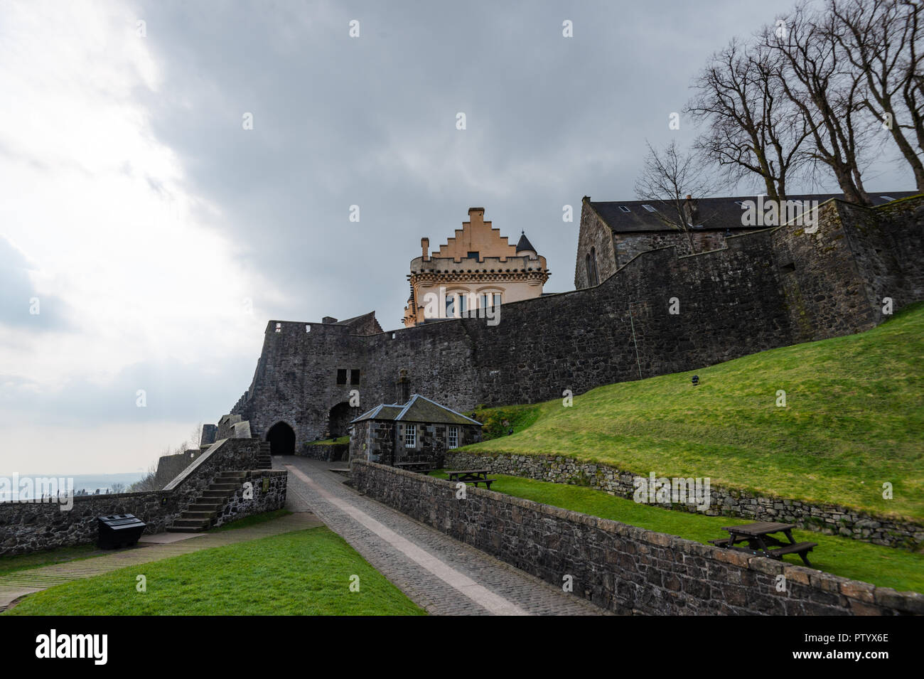 La fortificación del castillo de Stirling, Stirling, Escocia, Reino Unido Foto de stock