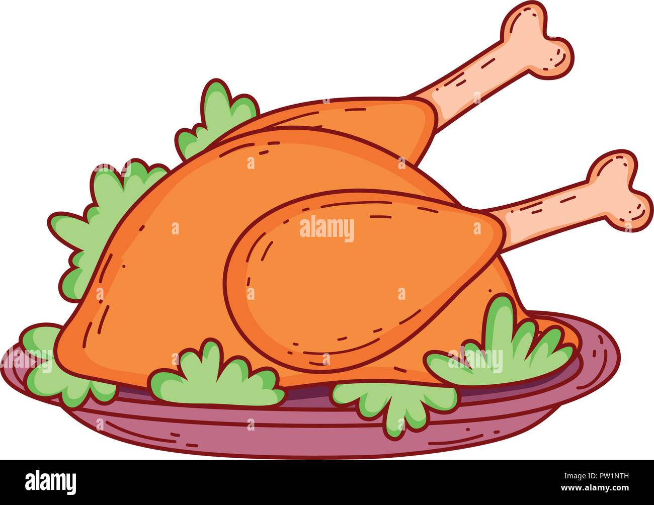 Pollo asado cartoon Imagen Vector de stock - Alamy