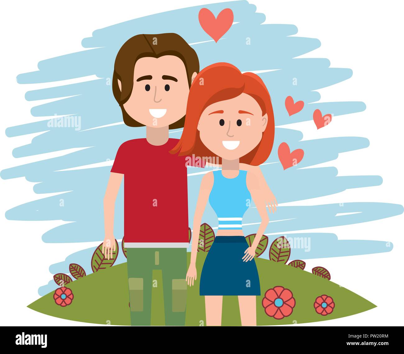 Pareja de amor dibujos animados Imagen Vector de stock - Alamy