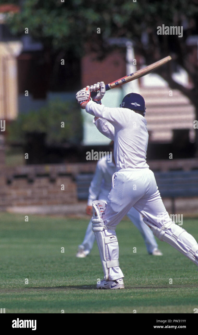 Juego de cricket local en progreso, Sydney, New South Wales, Australia Foto de stock