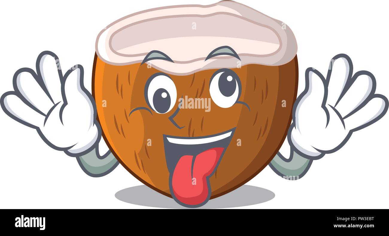 La mitad de coco loco aislado de la mascota Imagen Vector de stock Alamy