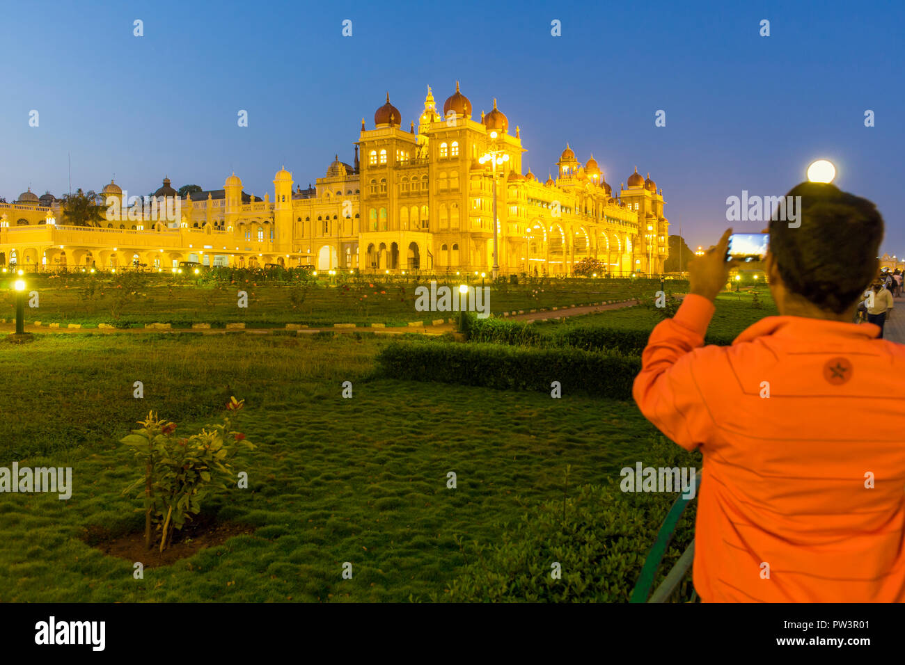 La India, Karnataka, Mysore, Palacio de la ciudad, el palacio del maharajá Foto de stock