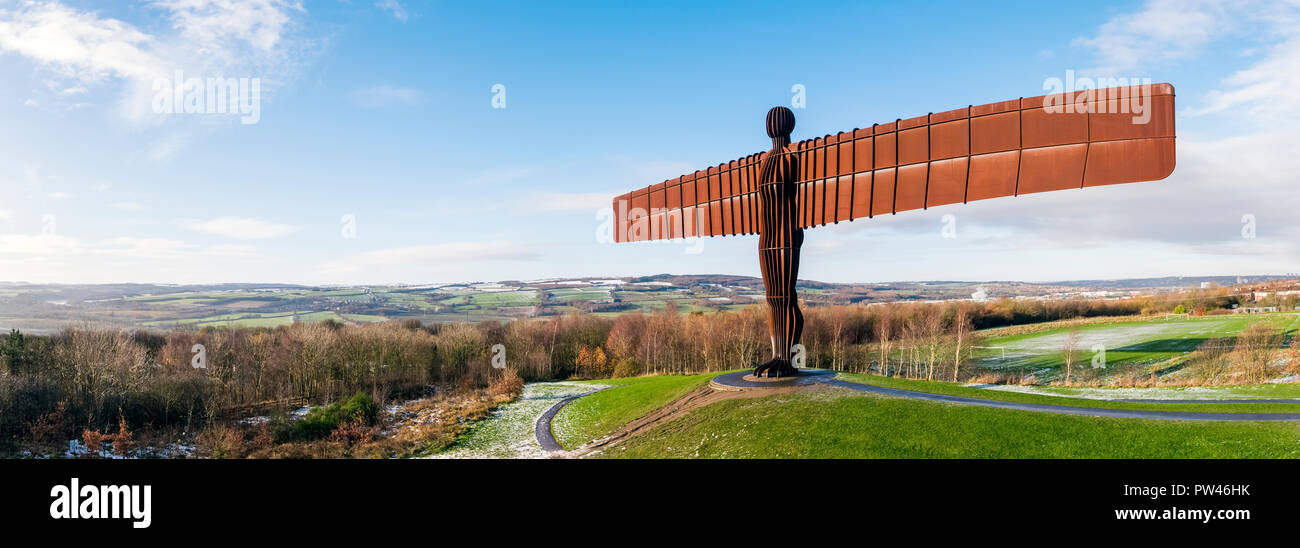 Reino Unido, al Noreste de Inglaterra, Tyne y desgaste, Gateshead, Ángel del Norte escultura Foto de stock