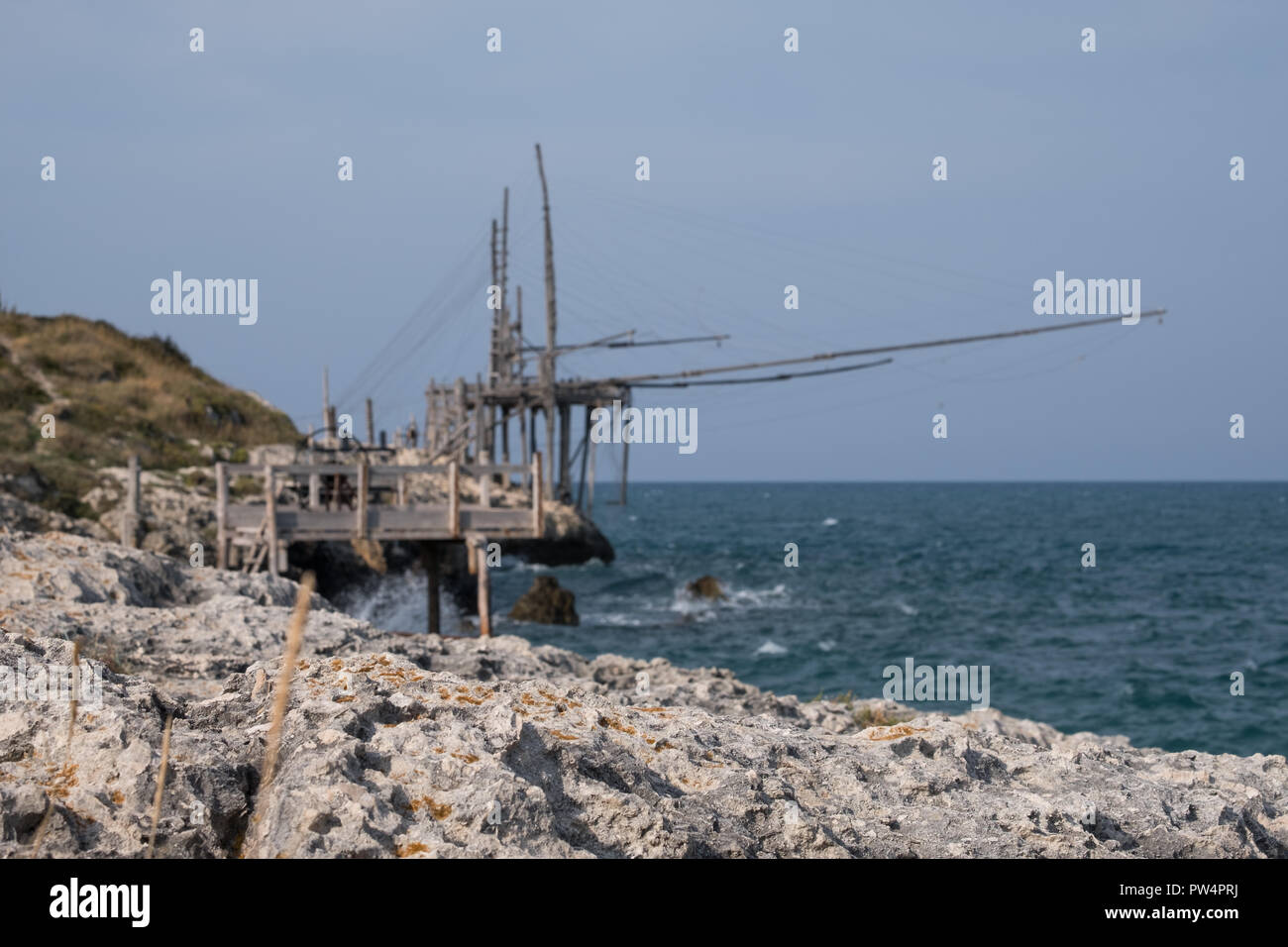 Trabucco La Punta, estructura de madera tradicionales utilizados para la pesca, que comúnmente