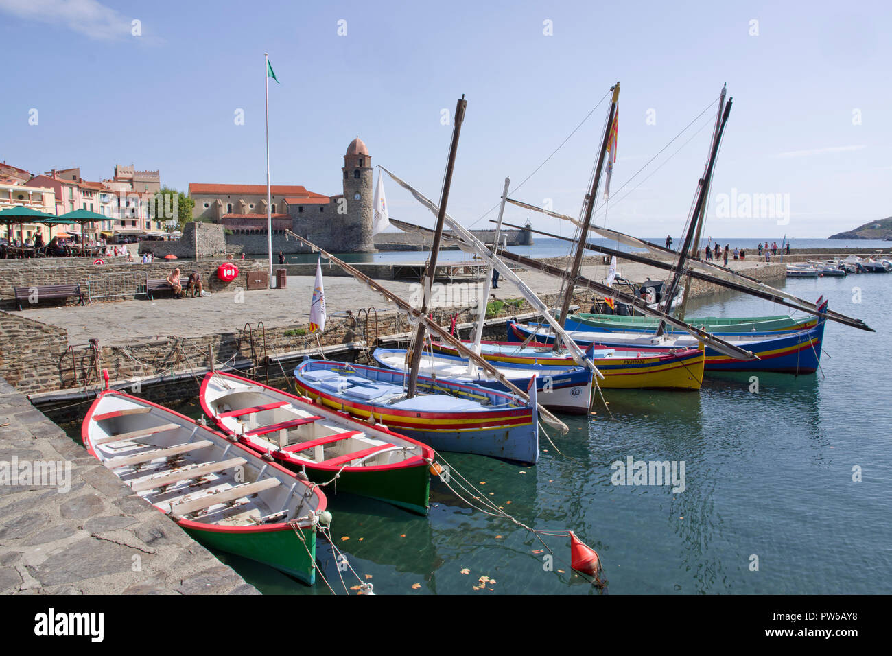 Collioure Harbour Francia Foto de stock