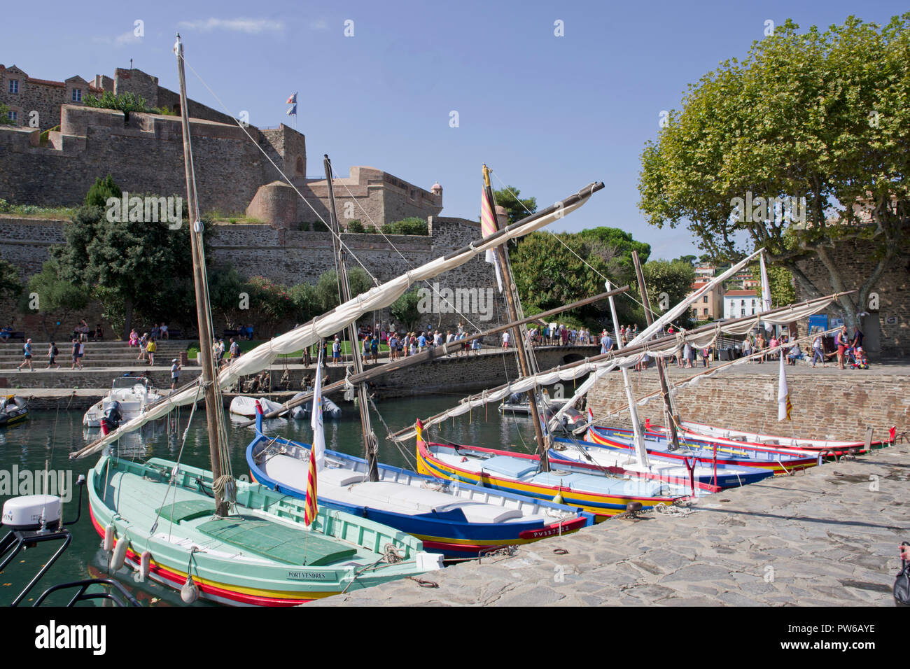 Collioure Harbour Francia Foto de stock