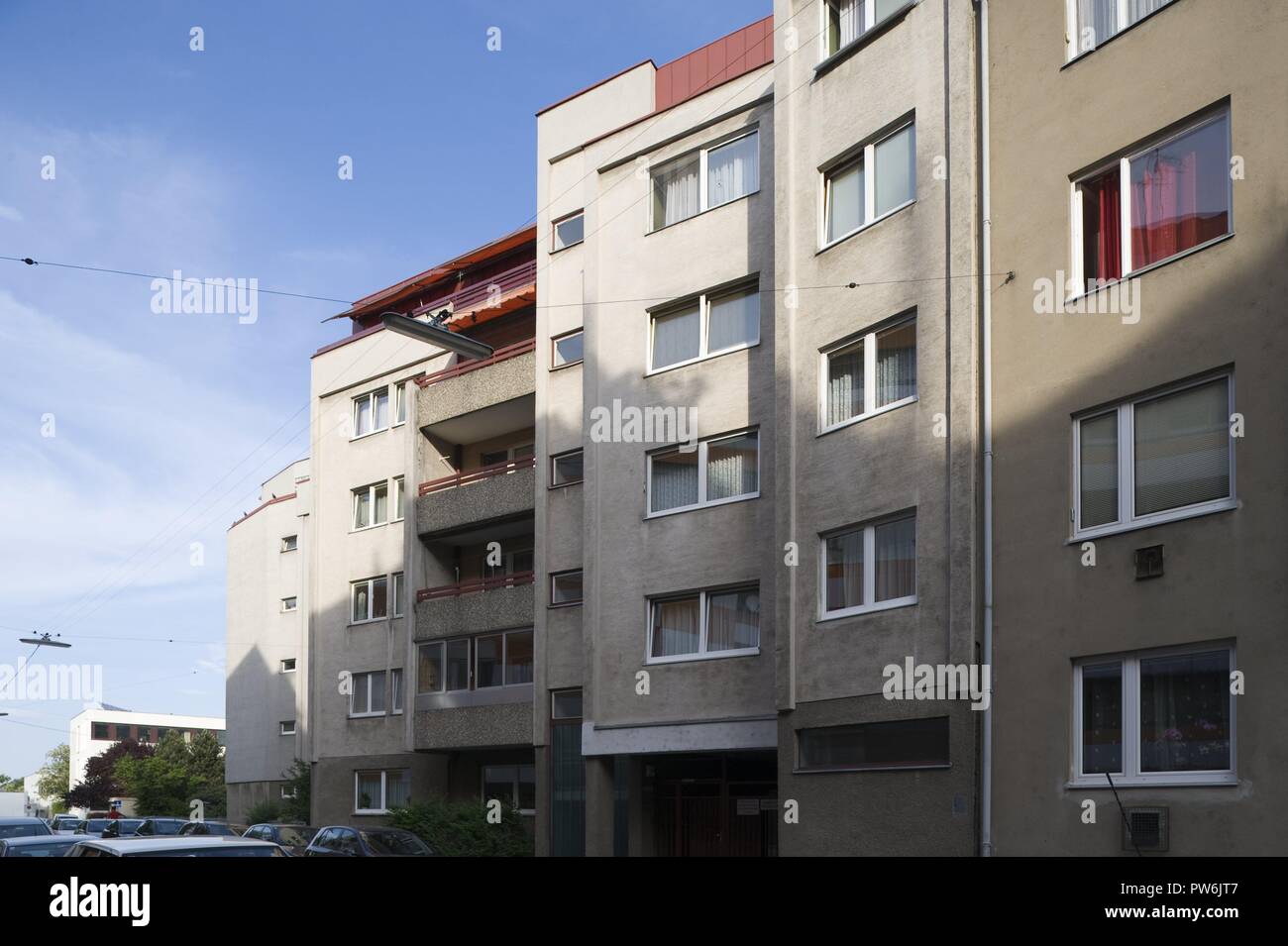 Wien, Viena - Genossenschaftshaus Sociedad Cooperativa, Casón Foto de stock