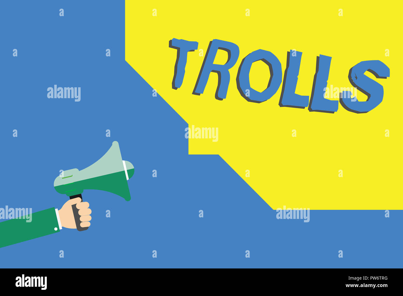 Texto de escritura Trolls. Concepto Significado Internet slang