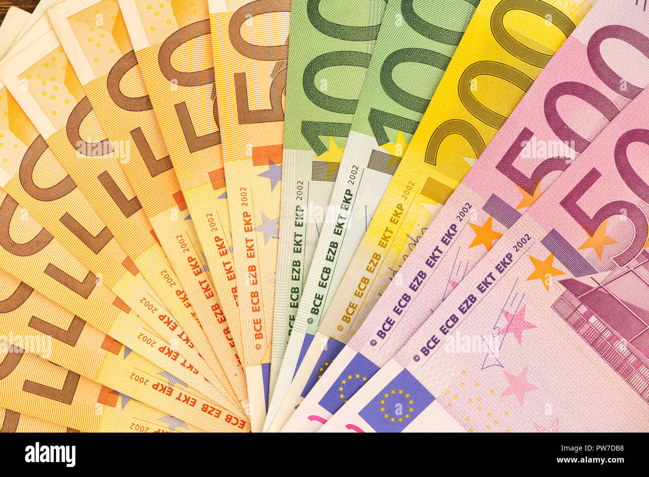 Euro, dinero europeo, diversas denominaciones Foto & Imagen De ...