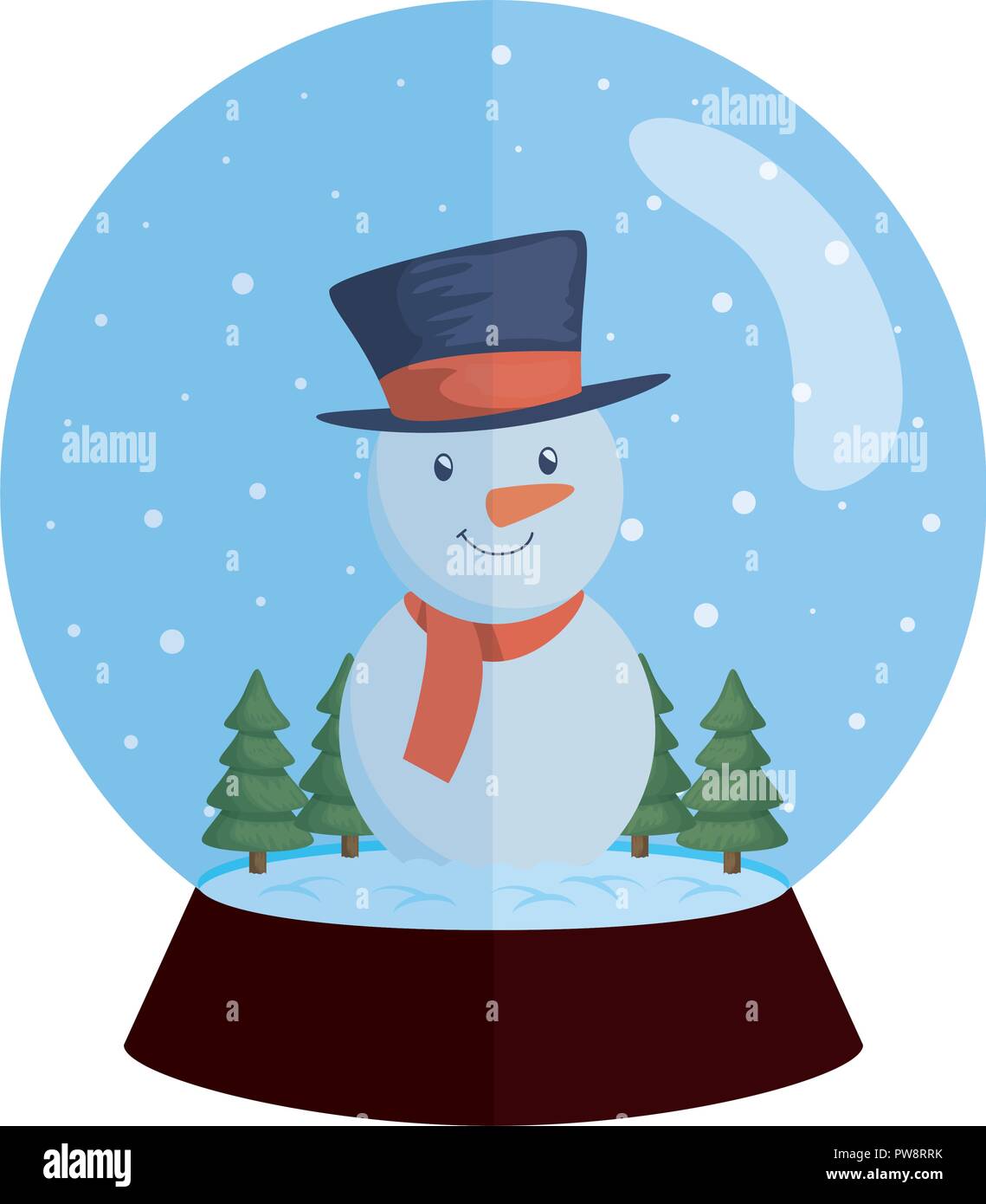 Esfera de nieve de navidad con muñeco de nieve Imagen Vector de stock -  Alamy