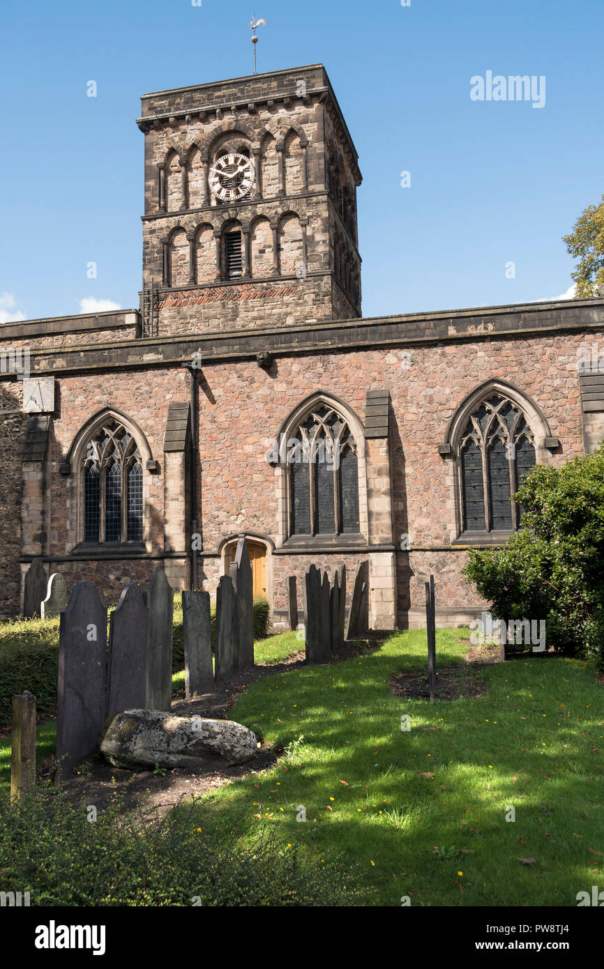 Iglesia de San Nicolás, la iglesia más antigua de Leicester se remontan a tiempos anglosajones, Leicester, Inglaterra, Reino Unido. Foto de stock