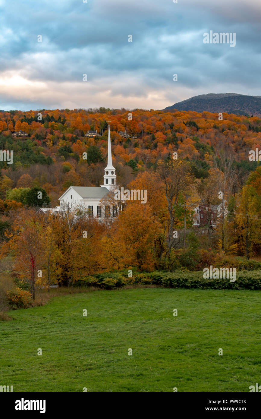 Hermosa Iglesia en Stowe, Vermont Foto de stock