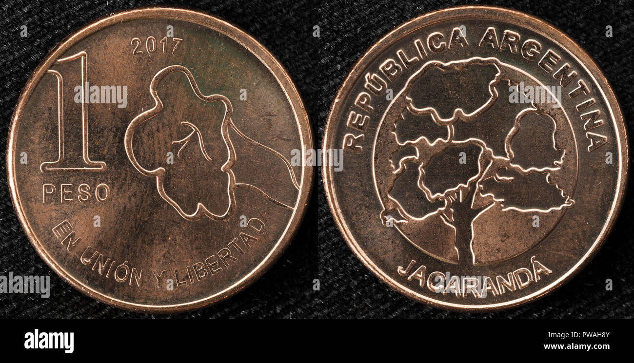 1 pesos moneda Argentina, 2017 Fotografía de stock - Alamy