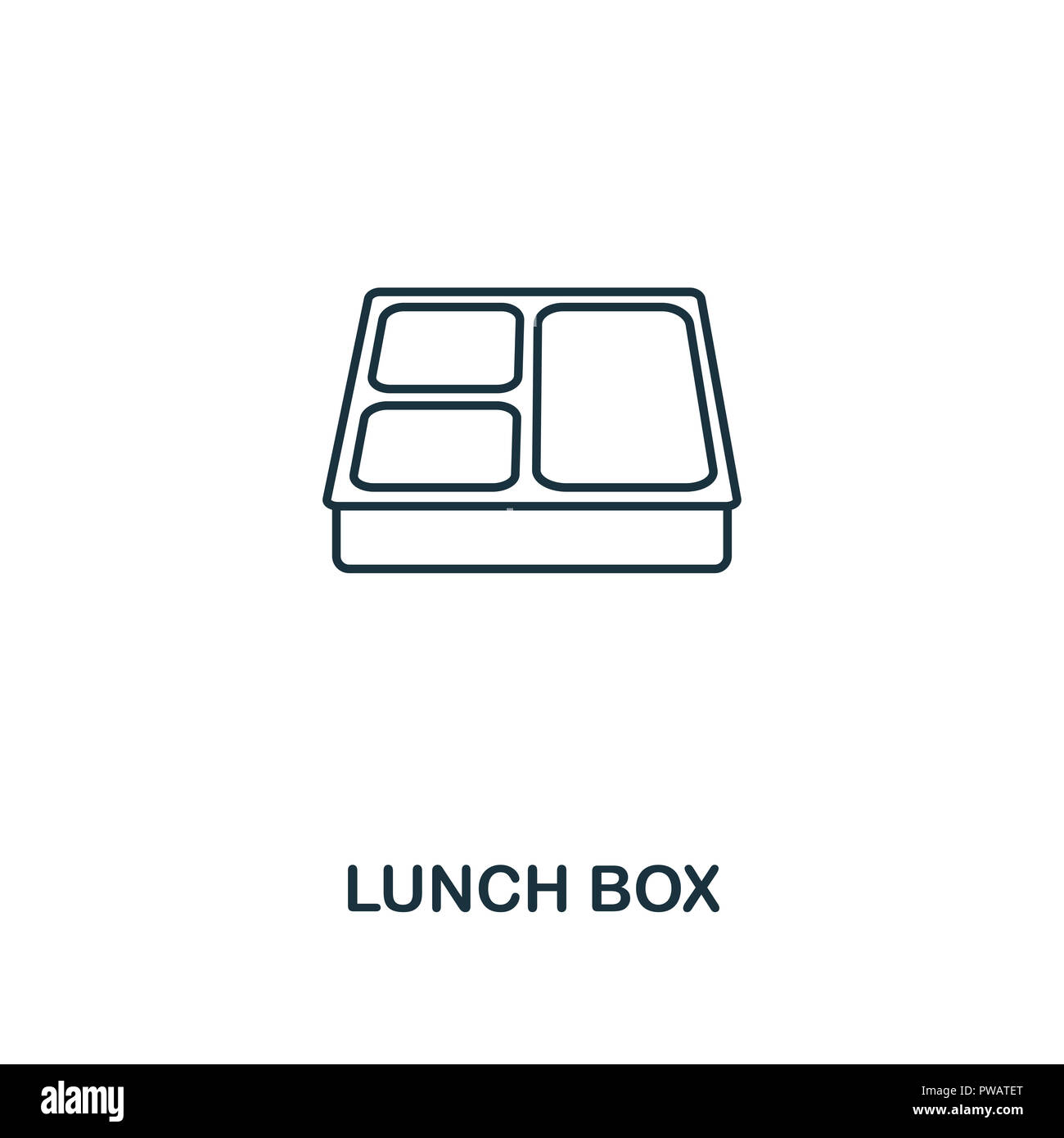 Box Lunch esbozo icono. Diseño creativo de la escuela colección de