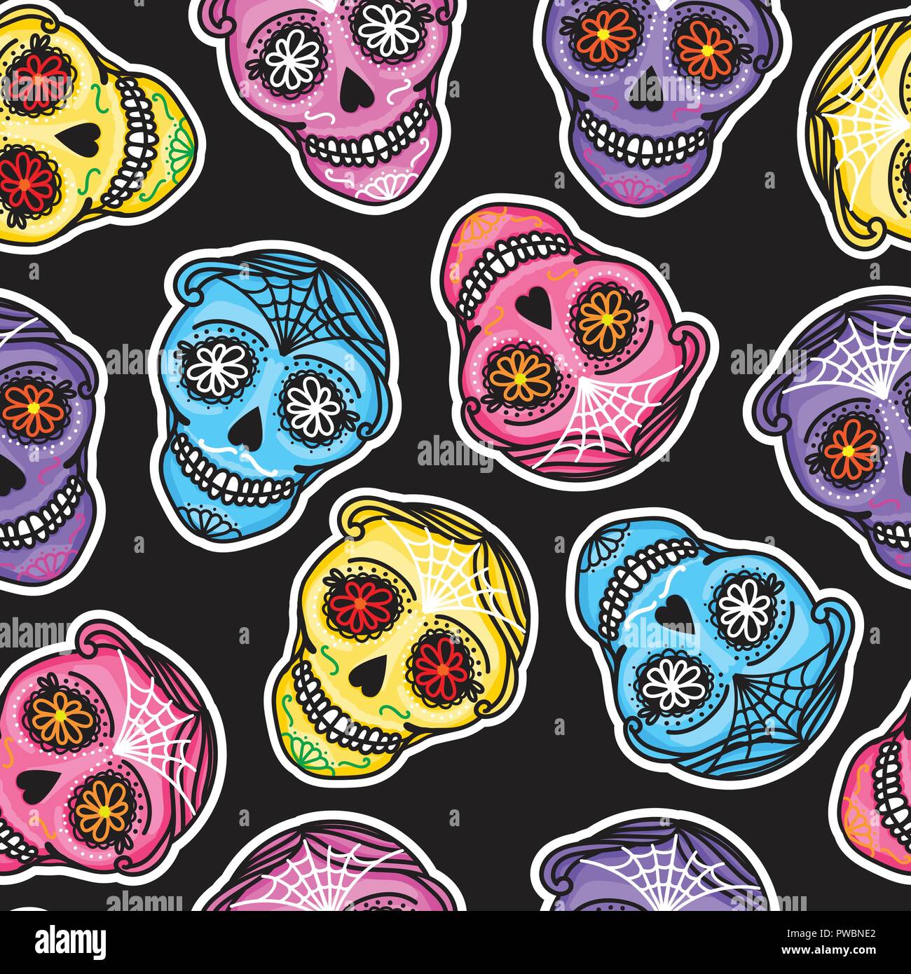 Dibujos De Calaveras De Dia De Muertos A Color