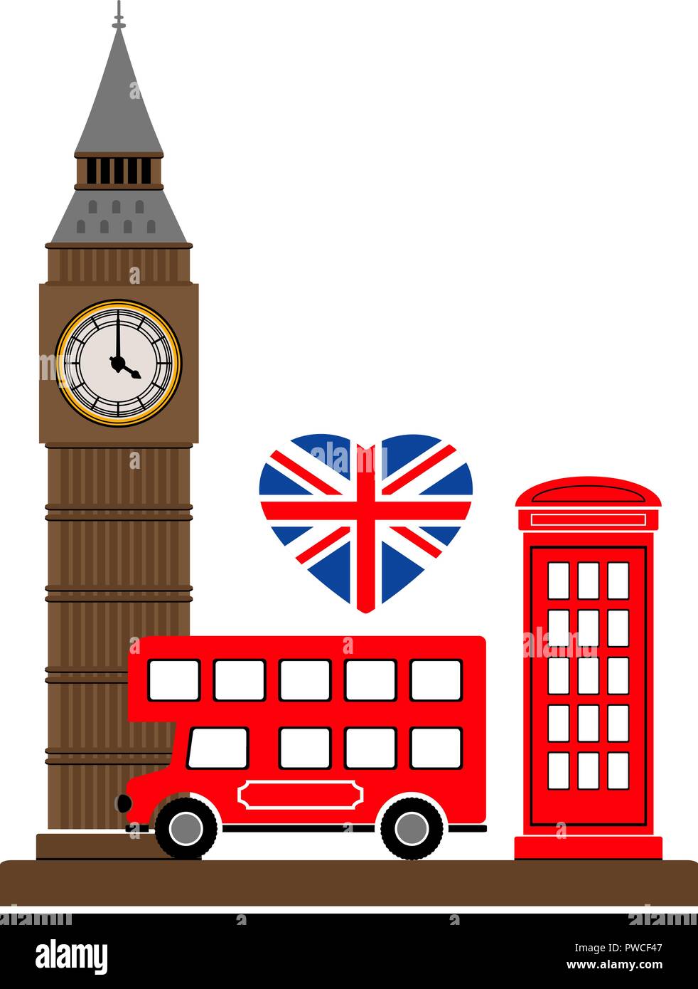 La ciudad de Londres. Ilustración vectorial con símbolos de Londres. 10 EPS Ilustración del Vector