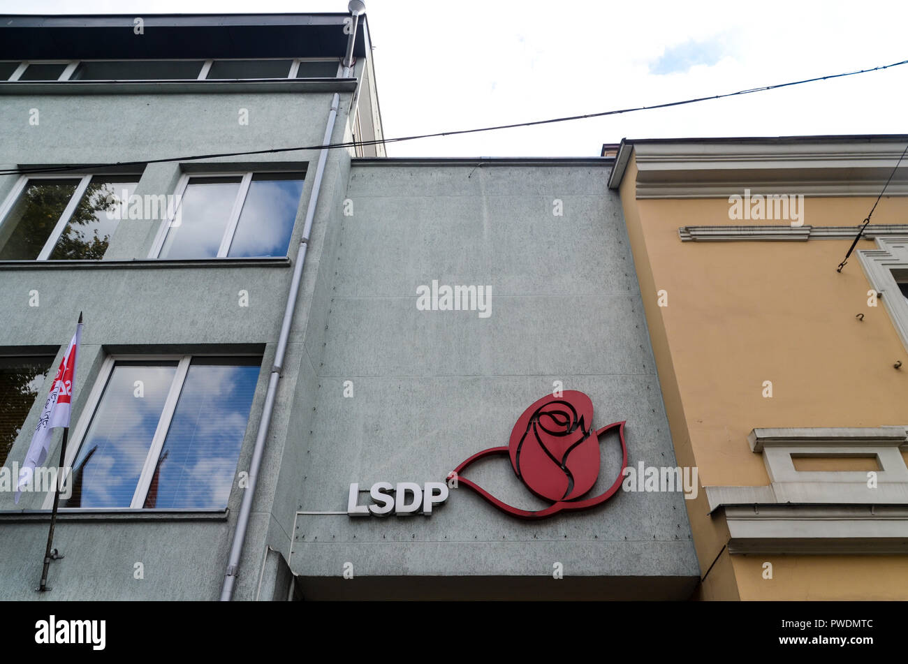 Las oficinas del Partido Social Demócrata de Lituania (LSDP) en Vilnius Foto de stock