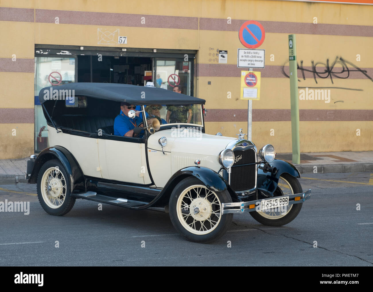 1929 Ford A. Reunión de coches clásicos en Torremolinos, Málaga, España. Foto de stock
