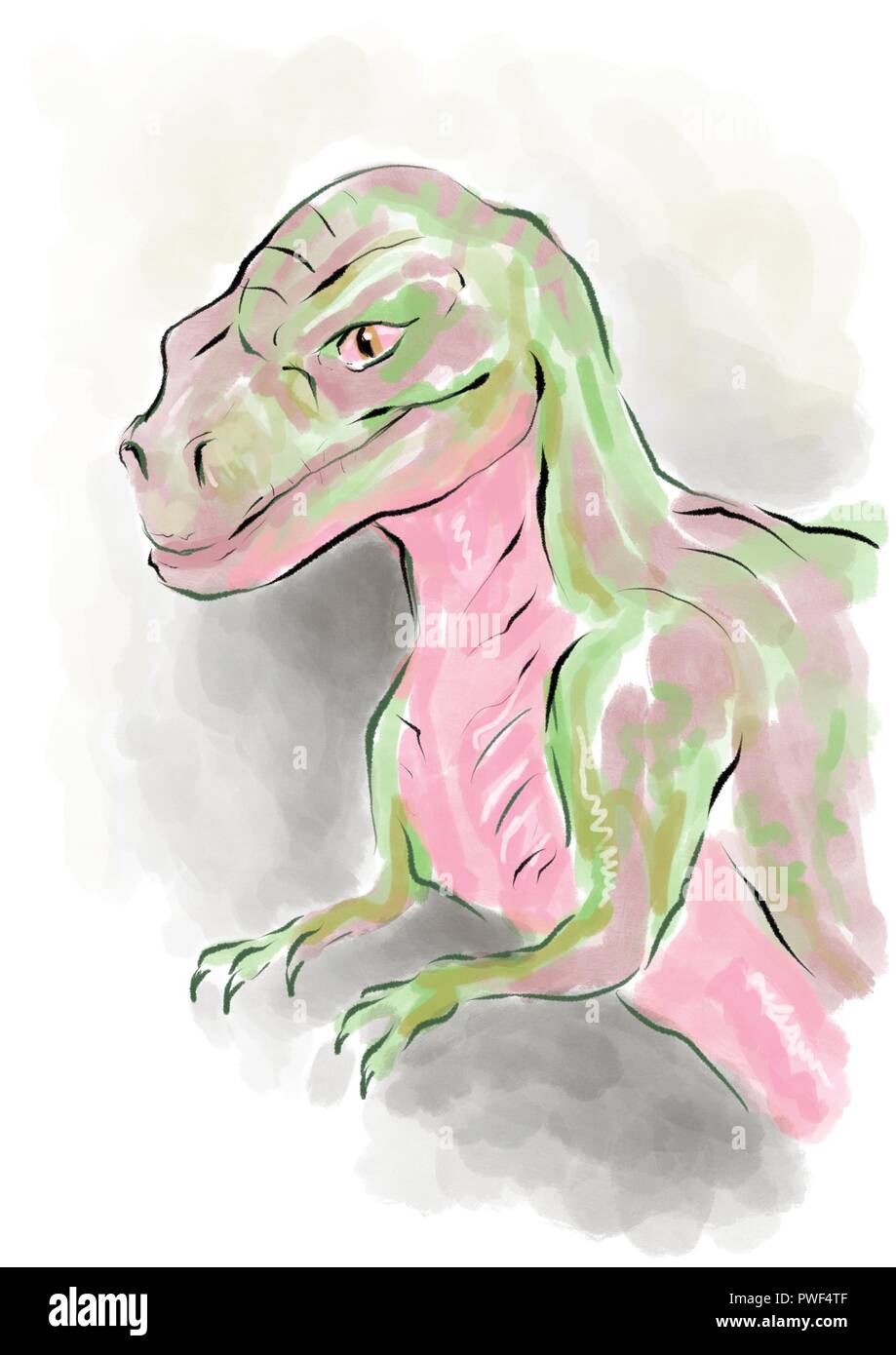 Tyrannosaurus rex ilustración Foto de stock