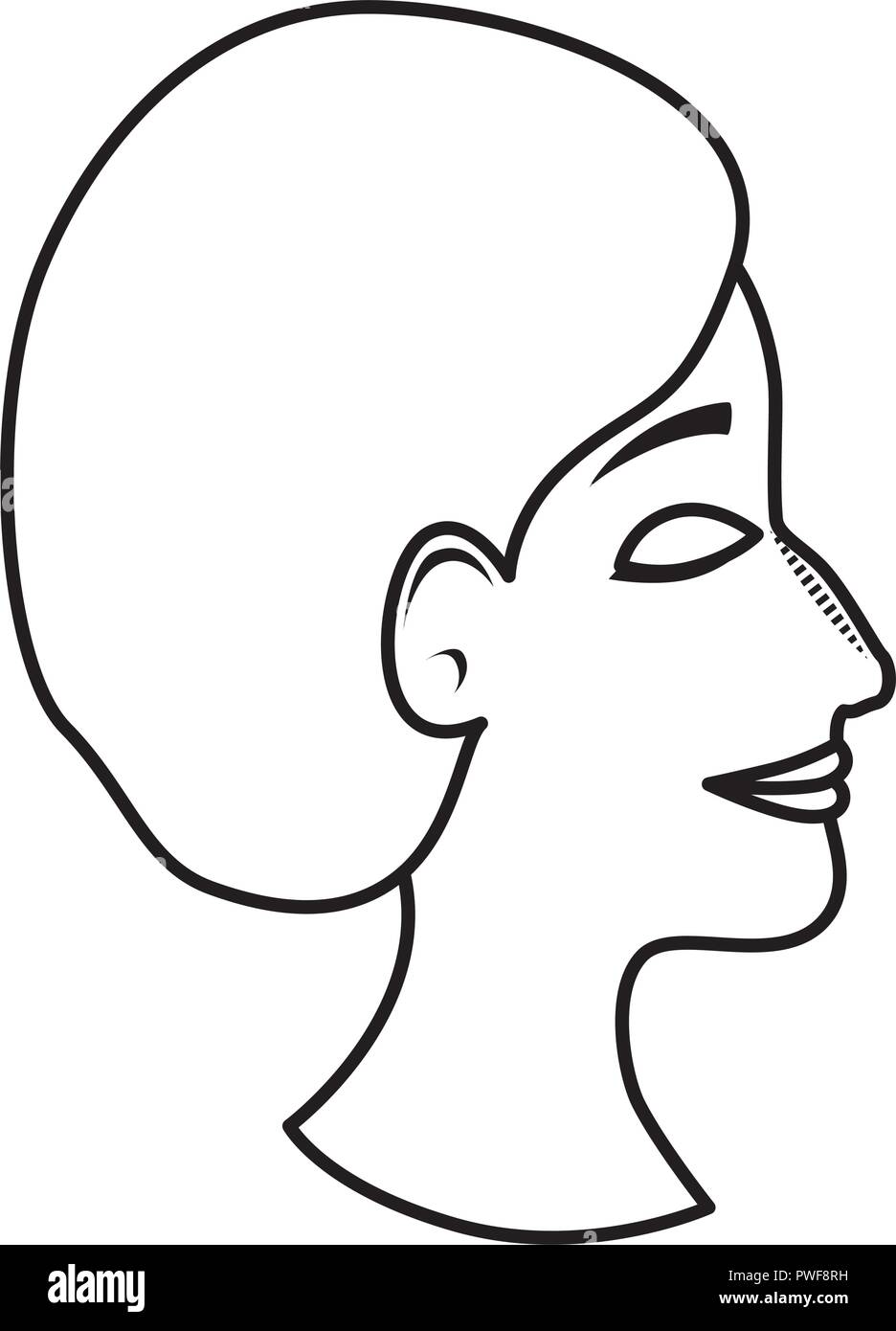 Perfil de mujer con feo y cirugía de nariz cap Imagen Vector de stock -  Alamy