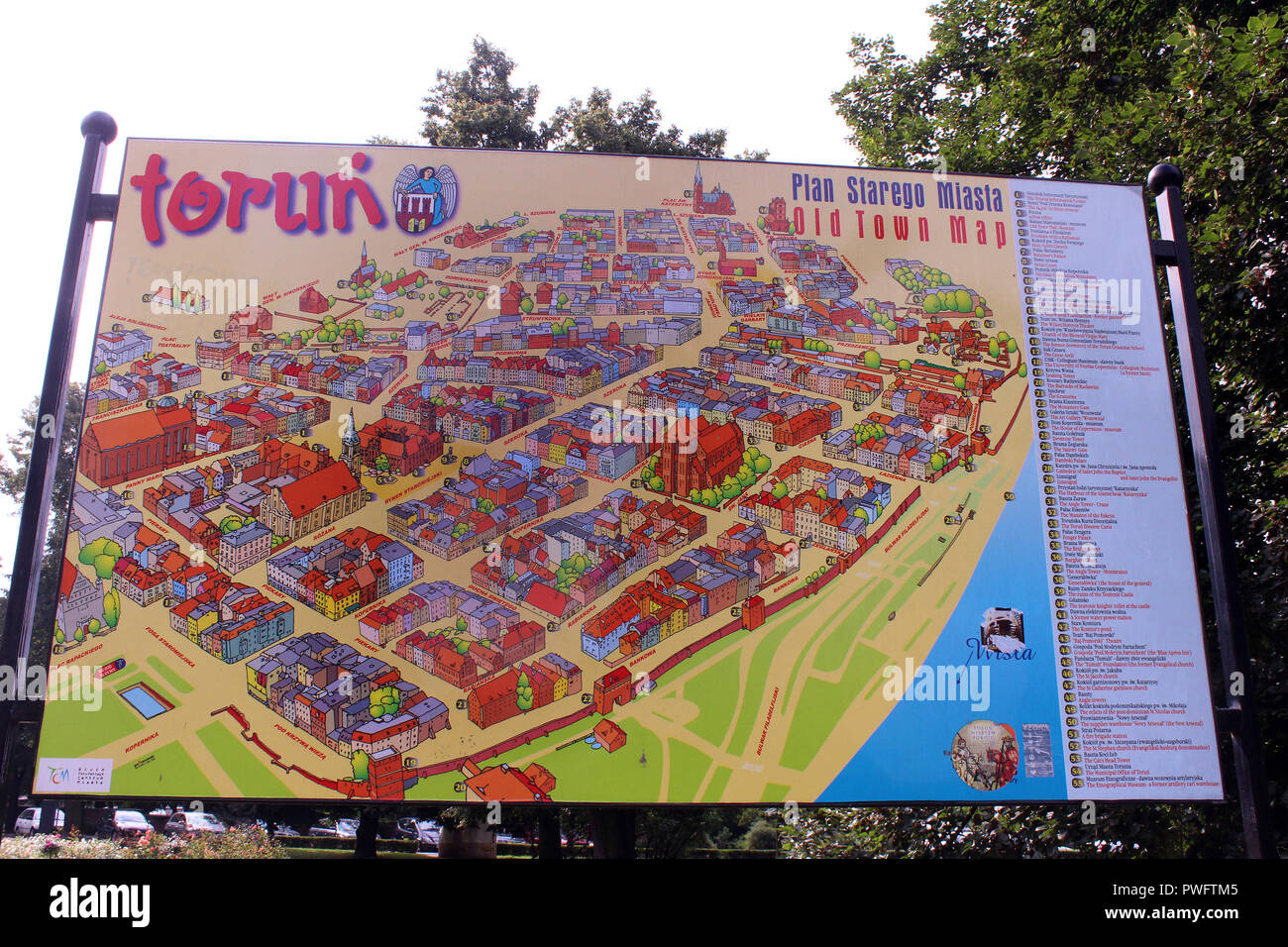 Mapa turístico de la Ciudad Vieja (Starego Miasta) en Torun, Polonia Fotografía de stock - Alamy