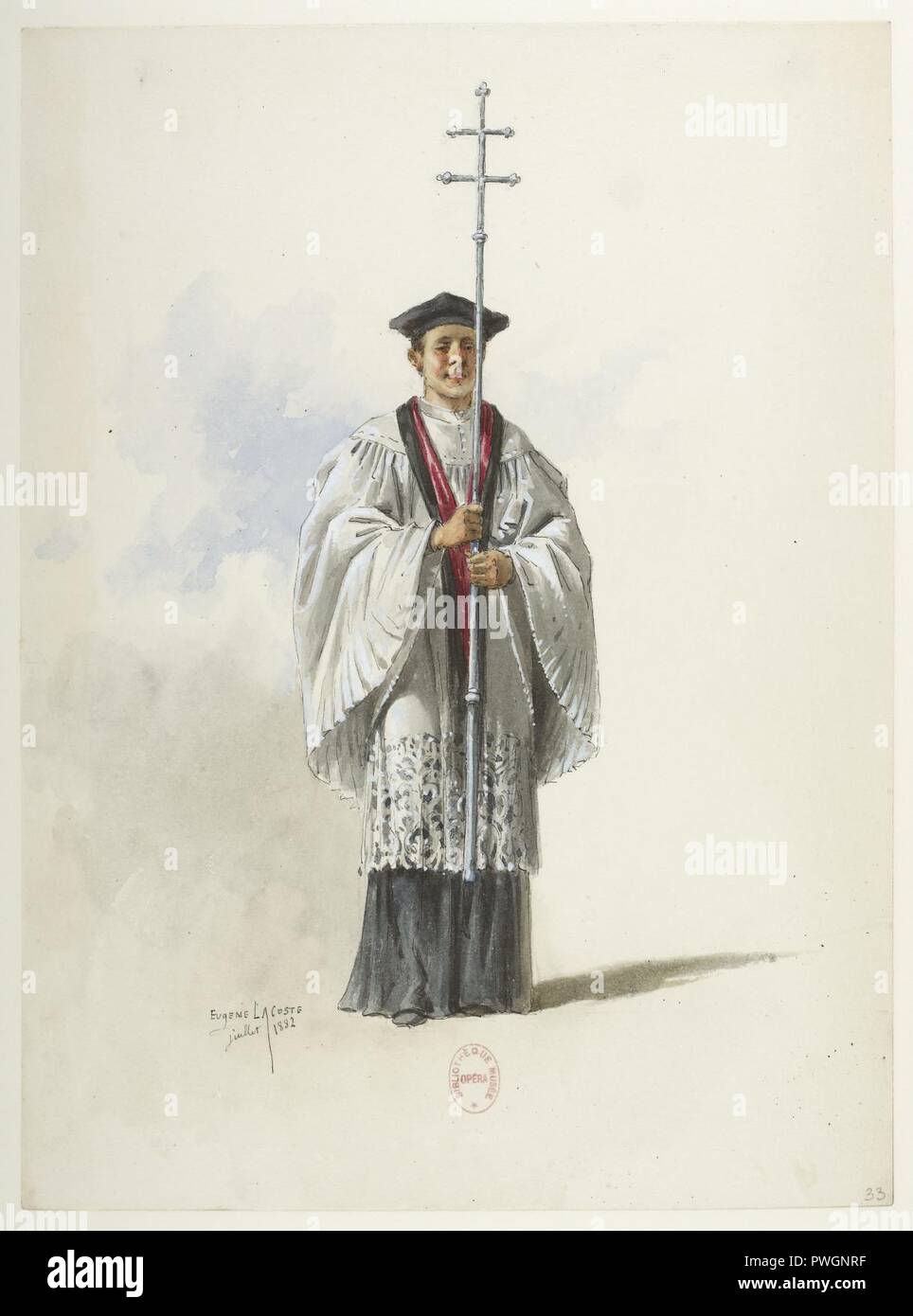Btv1B84558104 33 - Saint-Saëns - Henry VIII - Maquetas de trajes - Lacoste  - 33. Prêtre Fotografía de stock - Alamy