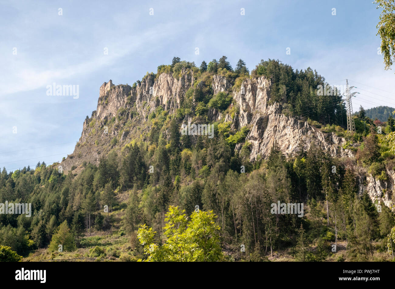 El pico de la montaña Prutz, Tirol, Austria Foto de stock