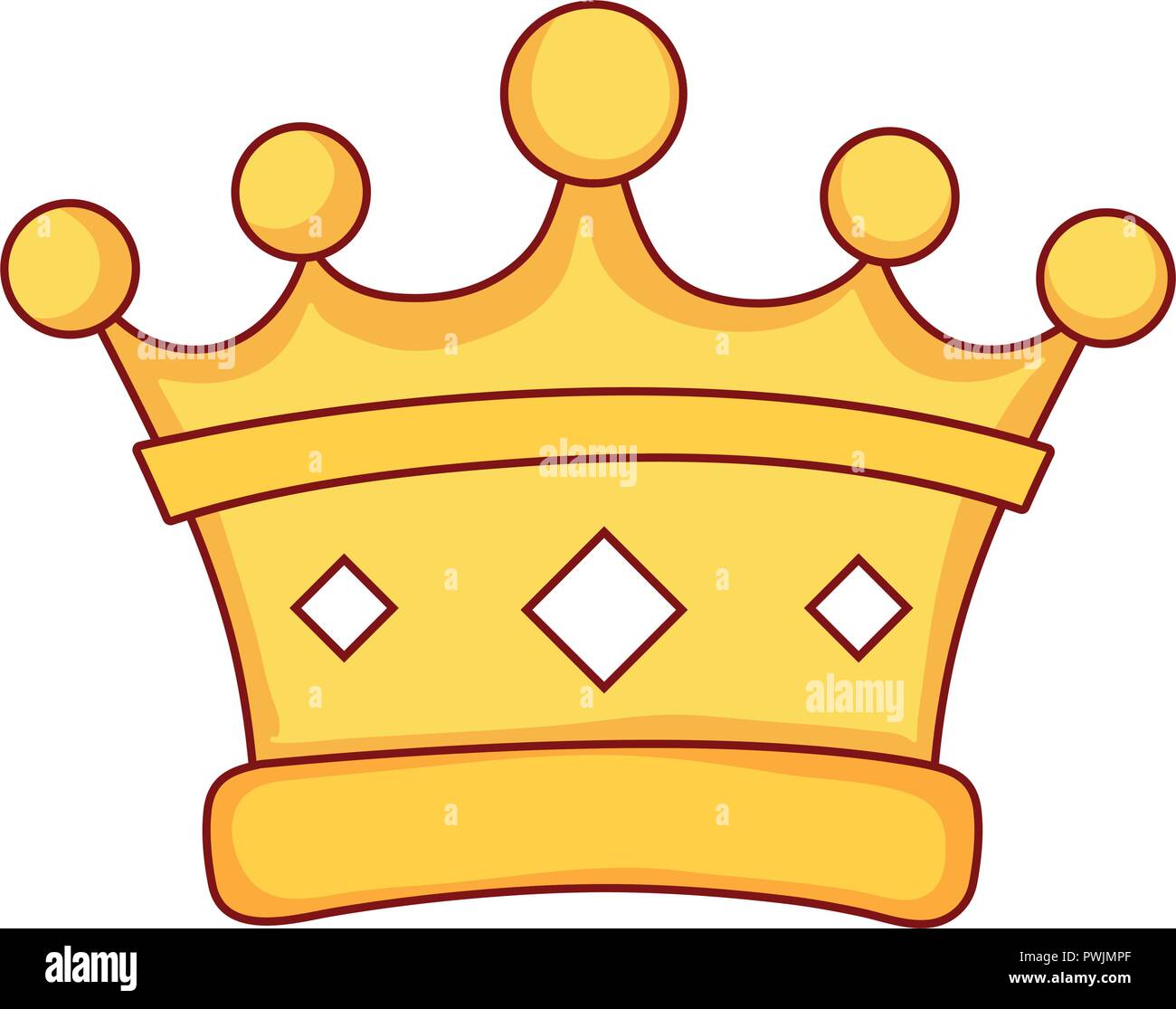 Corona rey cartoon Imagen Vector de stock - Alamy