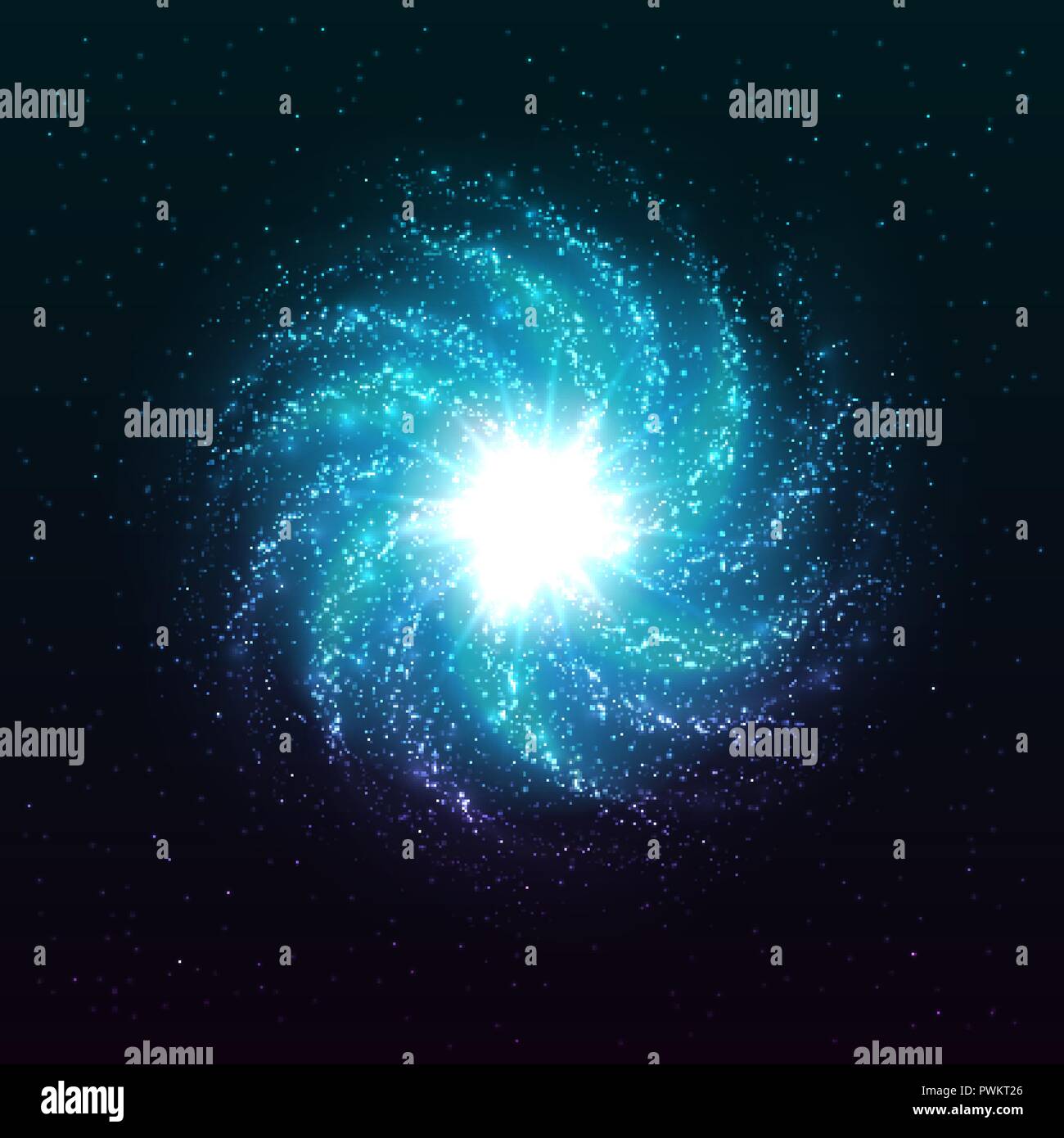 Galaxia Espiral De Vectores Resumen Hermosas Estrellas Brillantes
