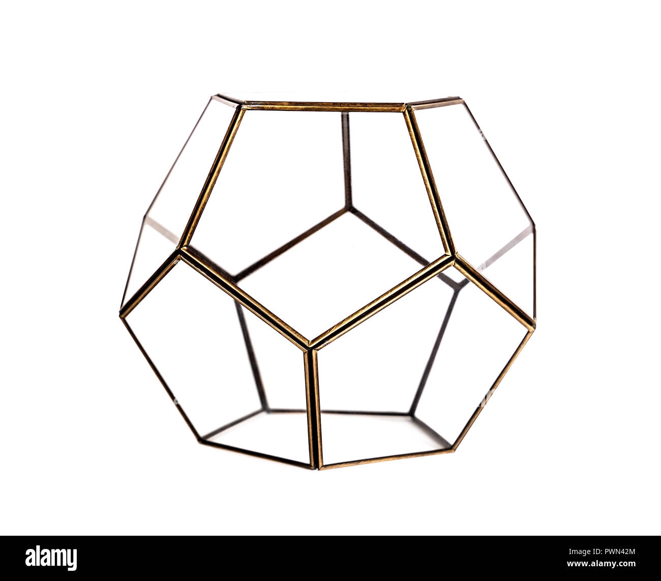 Dodecaedro 3D, la estructura y la forma geométrica abstracta Foto de stock
