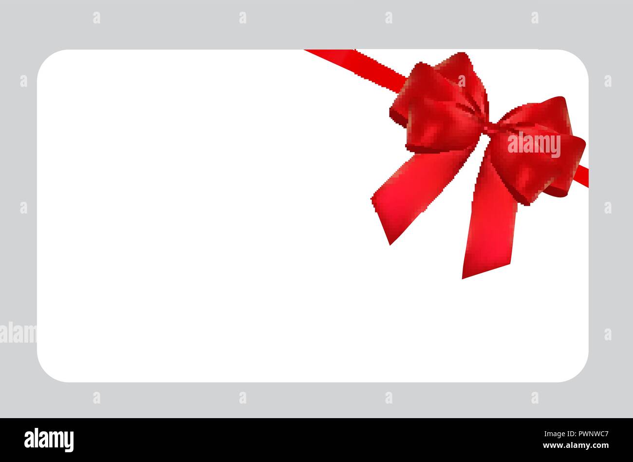 Plantilla de tarjeta regalo Blanco con Lazo Rojo y la cinta. Ilustración  vectorial para su negocio Imagen Vector de stock - Alamy