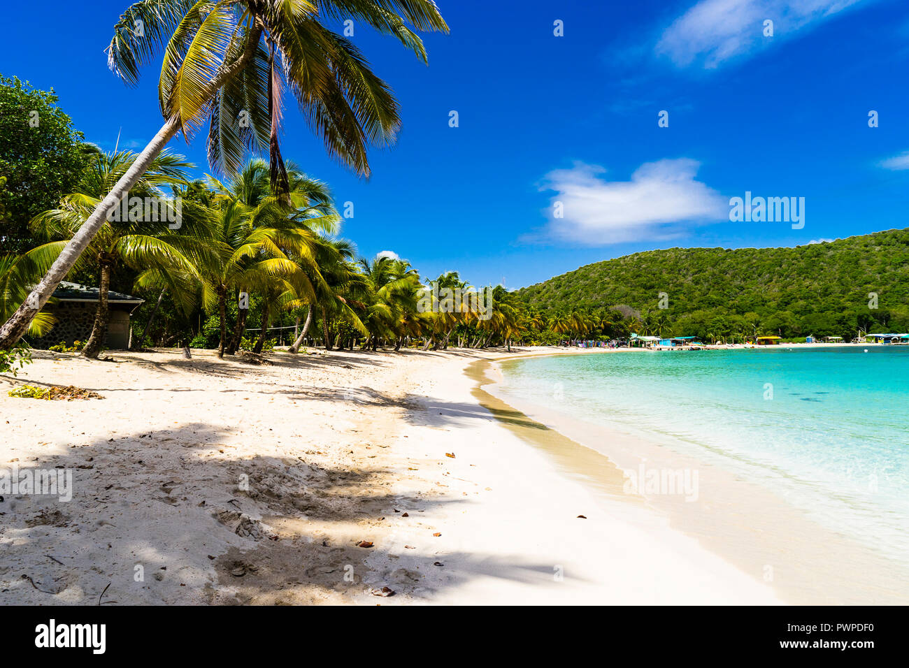 Salt Whistle Bay Beach, una de las más bonitas de todas las Antillas Menores, Mayreau, San Vicente y las Granadinas, West Indies Foto de stock