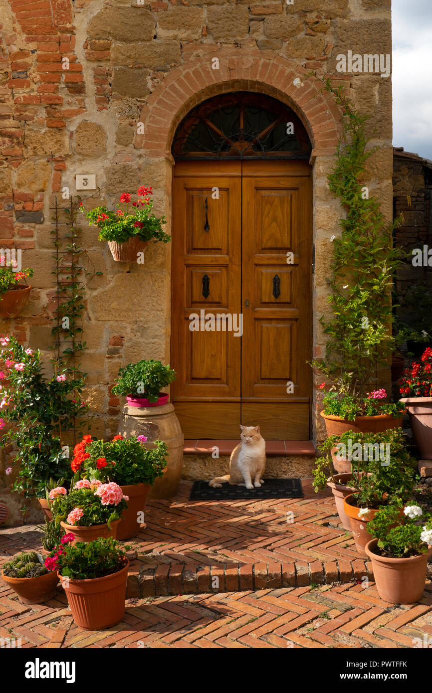 Aldea de Monticchiello en Toscana, Italia, Europa Foto de stock