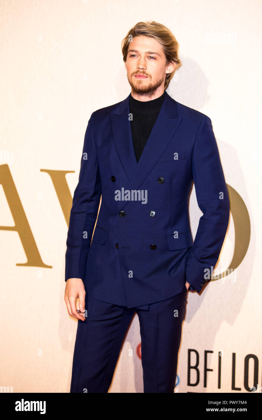 Londres, Reino Unido. 18 Oct, 2018. Joe Alwyn en el Reino Unido estreno favorito en el BFI London Film Festival Gala de American Express el 18 de octubre de 2018 en el BFI Southbank de Londres - Credit: Tom Rose/Alamy Live News Foto de stock