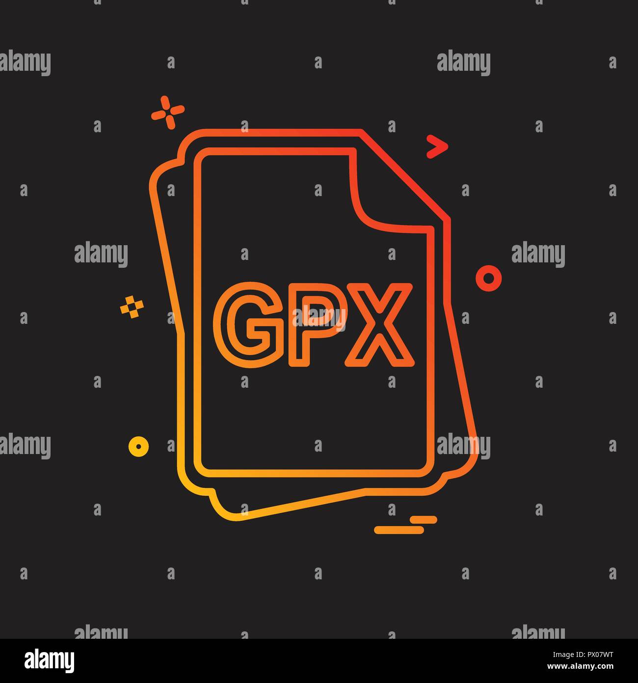 Icono de tipo de archivo GPX vector diseño Imagen Vector de stock - Alamy