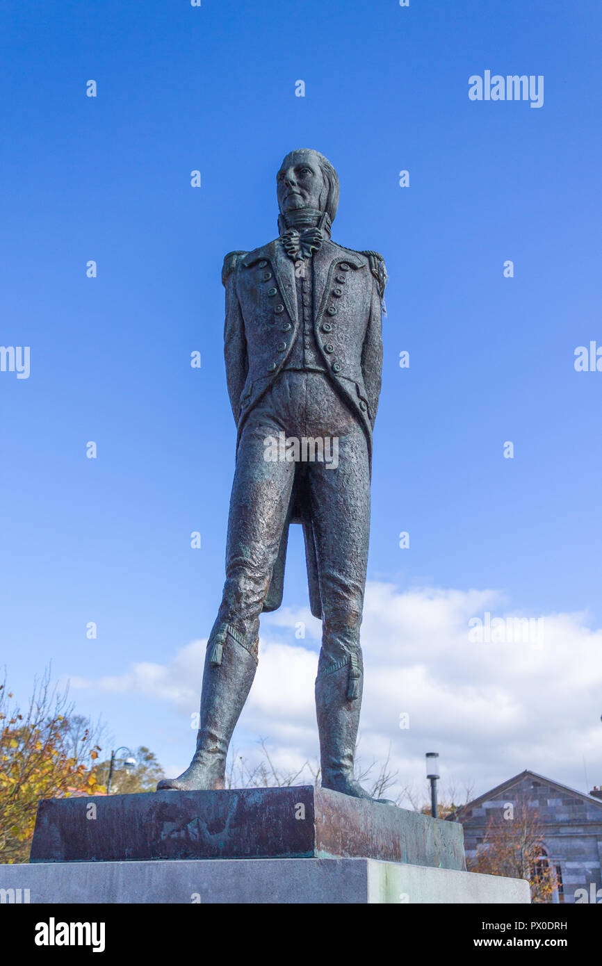 Estatua de bronce de Wolfe tone en tono de Wolfe square bantry West Cork Ireland Foto de stock