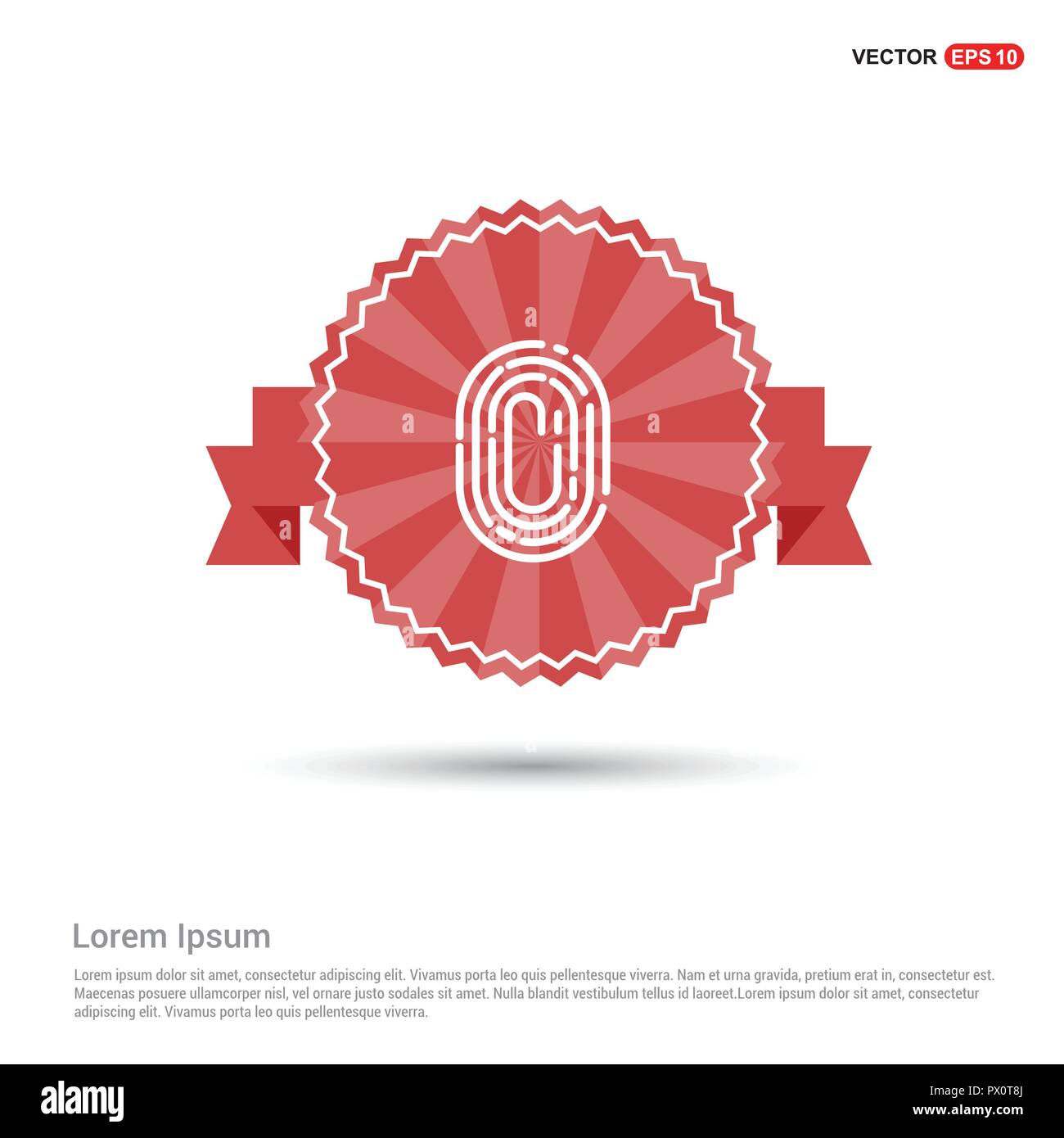 Icono de la aplicación de huella dactilar - Cinta Roja banner Imagen Vector  de stock - Alamy