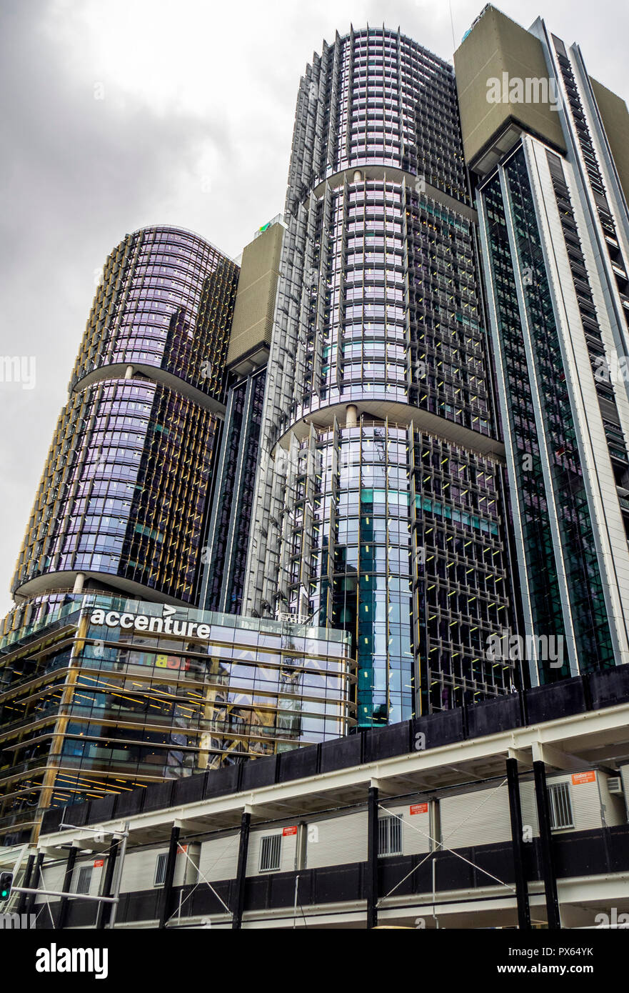 La arquitectura moderna Barangaroo torres comerciales Sydney, NSW, Australia. Foto de stock