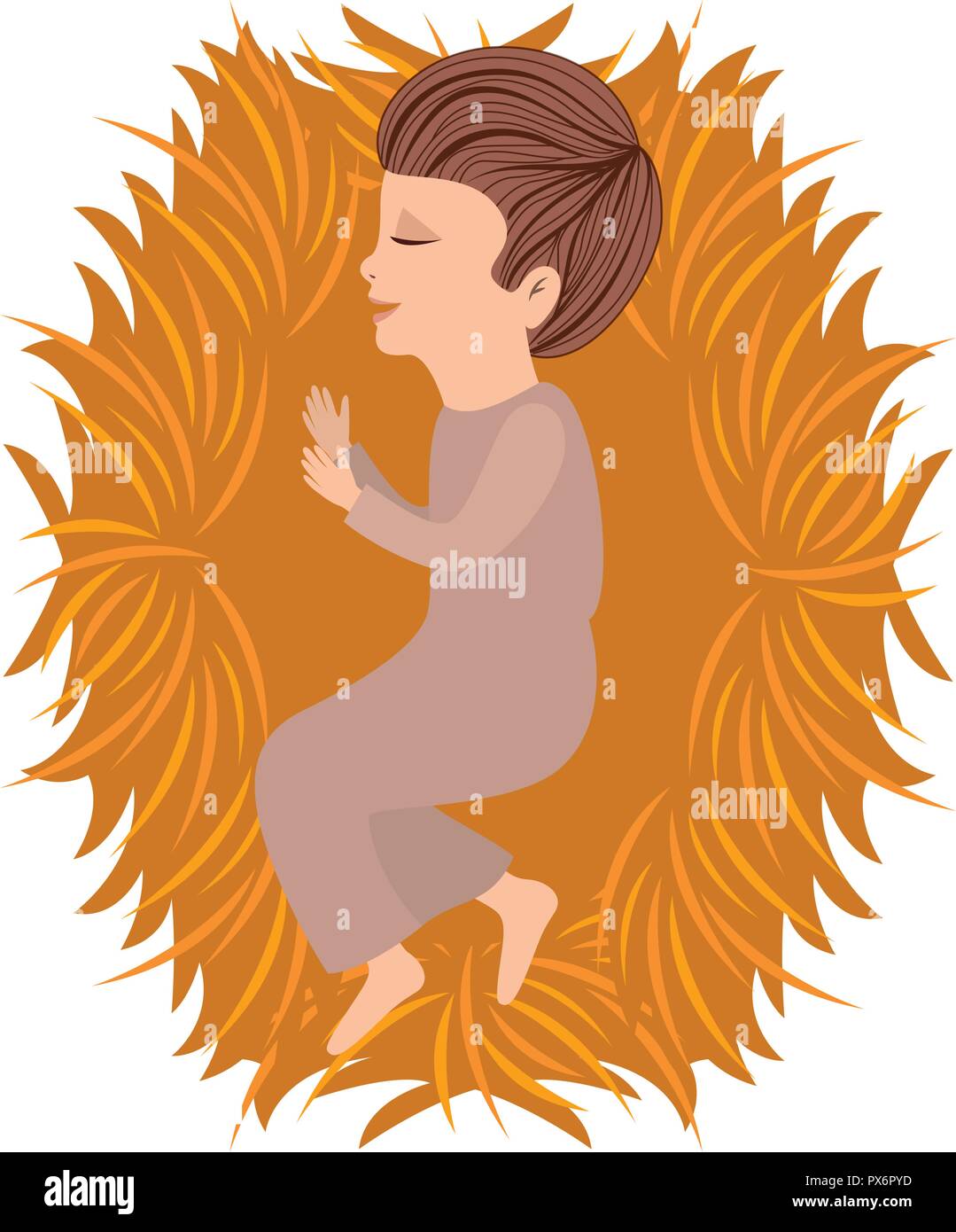 Jesus Bebe En Cuna De Paja Imagen Vector De Stock Alamy
