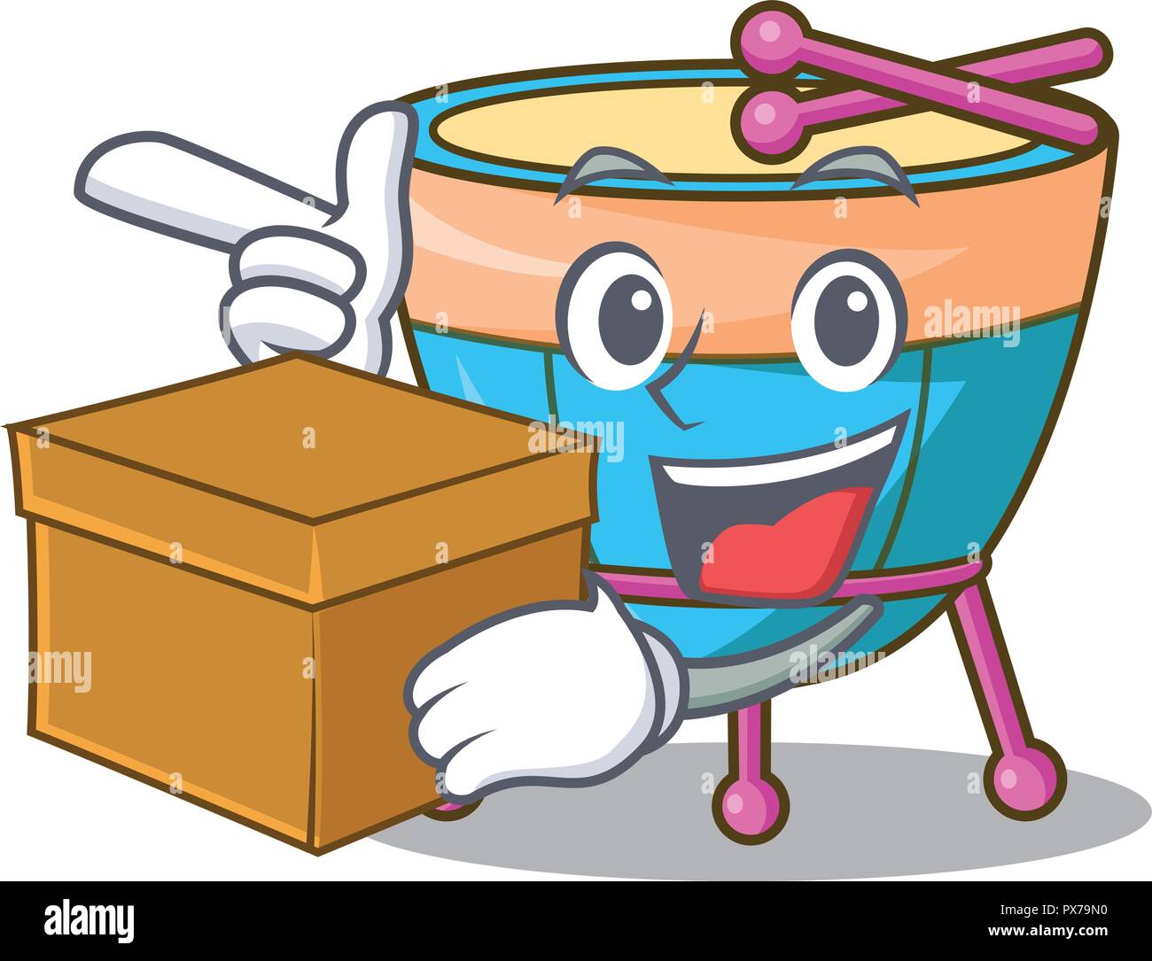 Cuadro con los timbales de dibujos animados en la orquesta grupo Imagen