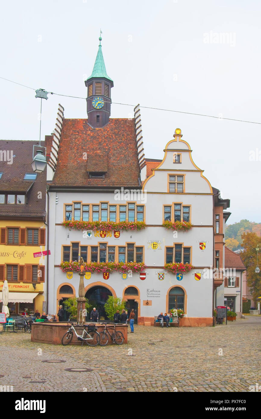 Ayuntamiento de Staufen im Breisgau, Baden-Wurtemberg, Alemania. Foto de stock