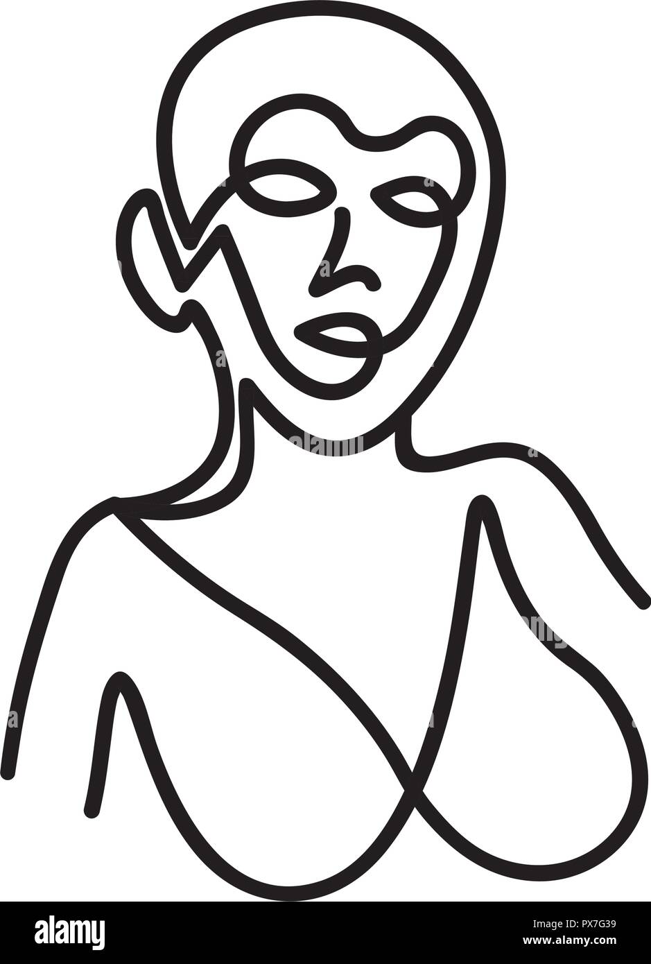 Venus de Milo inspiración trabajan en estilo de línea única Ilustración del Vector